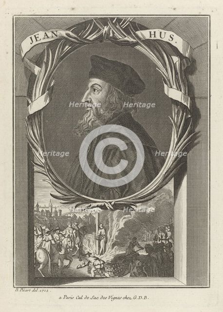 Portrait of John Hus, ca 1720. Artist: Picart, Bernard (1673–1733)