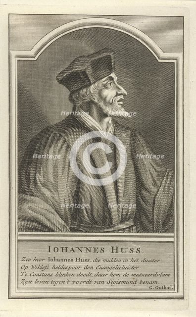 Portrait of John Hus, c. 1710. Artist: Laan, Adolf van der (1684-1755)