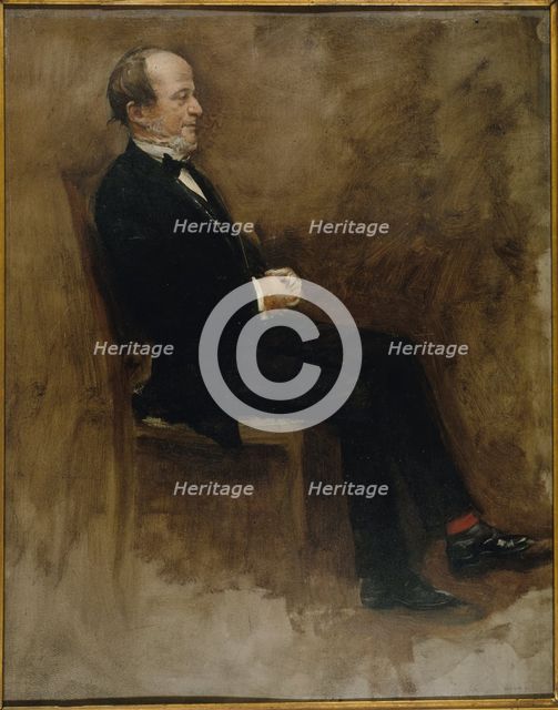 Portrait of John Lemoine (1815-1892), publicist, editor-in-chief of "Journal des Debats", c1889. Creator: Jean Beraud.