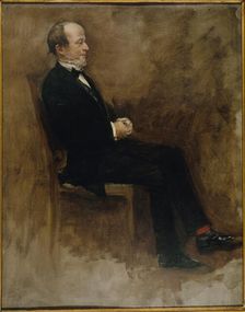 Portrait of John Lemoine (1815-1892), publicist, editor-in-chief of "Journal des Debats", c1889. Creator: Jean Beraud