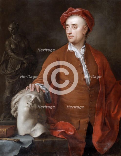 'Portrait of John Michael Rysbrack', (presumed), 18th century.  Creator: Samuel Buck.