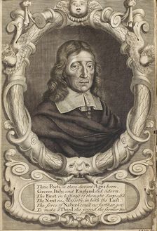 Portrait of John Milton (1608-1674). Frontispiece from Paradise Lost, 1688. Creator: White, Robert (1645-1703)