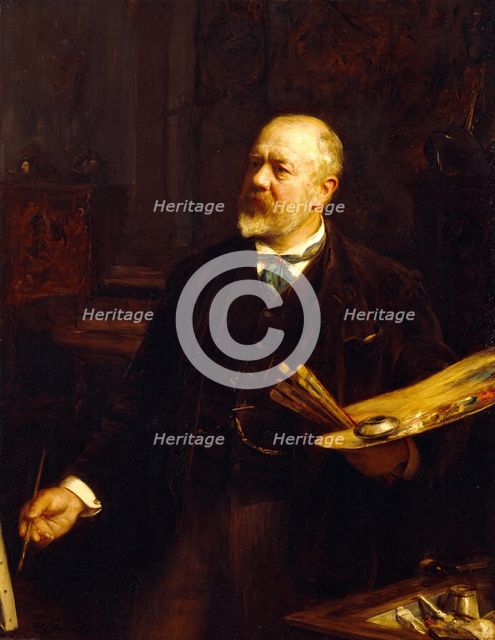 Portrait of John Pettie, R.A., 1892. Creator: Arthur Stockdale Cope.