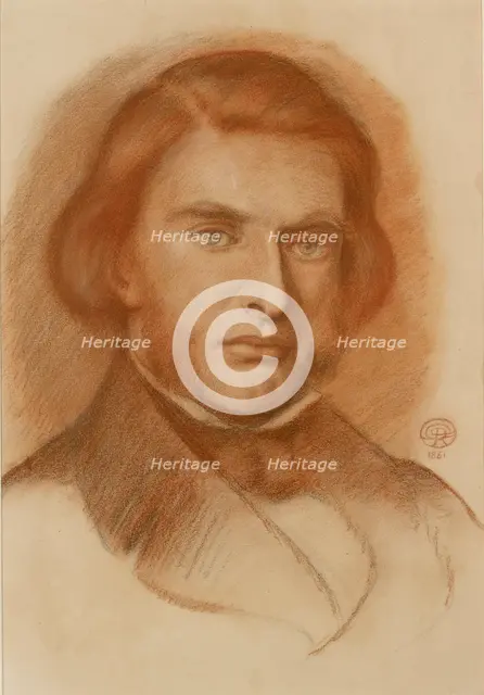 Portrait of John Ruskin, 1861. Artist: Dante Gabriel Rossetti.