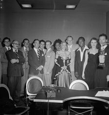 Portrait of Johnny Desmond, Martin Block, Cab Calloway, Georgie Auld..., WMCA, New York, N.Y., 1947. Creator: William Paul Gottlieb