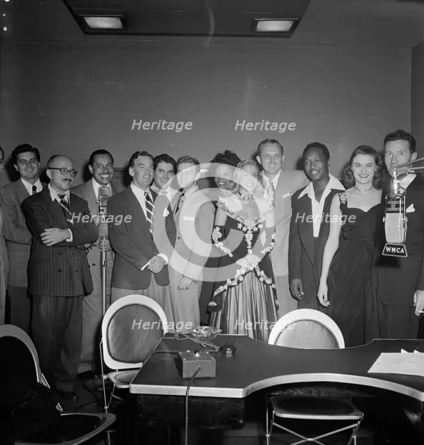 Portrait of Johnny Desmond, Martin Block, Cab Calloway, Georgie Auld..., WMCA, New York, N.Y., 1947. Creator: William Paul Gottlieb.