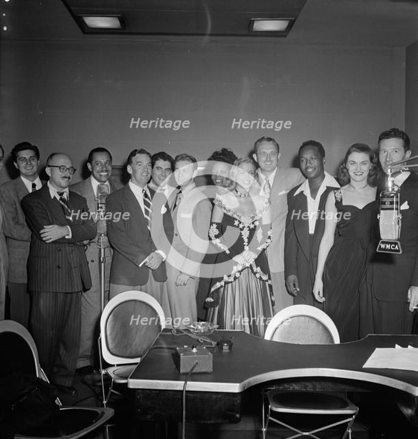Portrait of Johnny Desmond, Martin Block, Cab Calloway, Georgie Auld..., WMCA, New York, N.Y., 1947. Creator: William Paul Gottlieb.