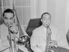 Portrait of Johnny Hodges and Lawrence Brown, Turkish Embassy, Washington, D.C., 1930. Creator: William Paul Gottlieb