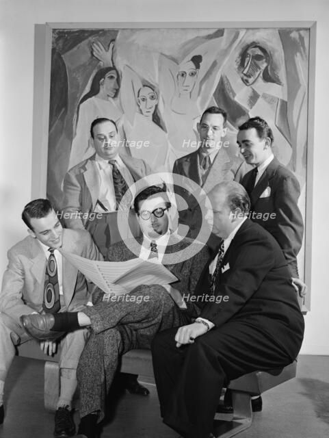 Portrait of Johnny Richards, Eddie Sauter, Ralph Burns, Neal...Museum of Modern Art, N.Y., 1947. Creator: William Paul Gottlieb.