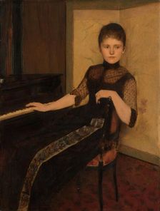 Portrait of Jonkvrouwe Maria Francisca Louisa Dommer van Poldersveldt, 1888. Creator: Fernand Khnopff