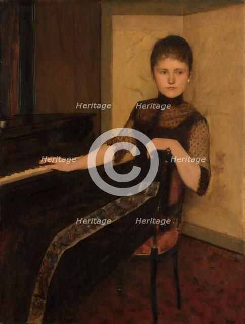 Portrait of Jonkvrouwe Maria Francisca Louisa Dommer van Poldersveldt, 1888. Creator: Fernand Khnopff.