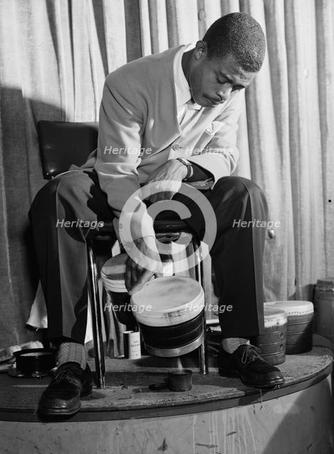 Portrait of Jose Mangual, Glen Island Casino, New York, N.Y., ca. July 1947. Creator: William Paul Gottlieb.