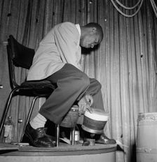 Portrait of Jose Mangual, Glen Island Casino, New York, N.Y., ca. July 1947. Creator: William Paul Gottlieb