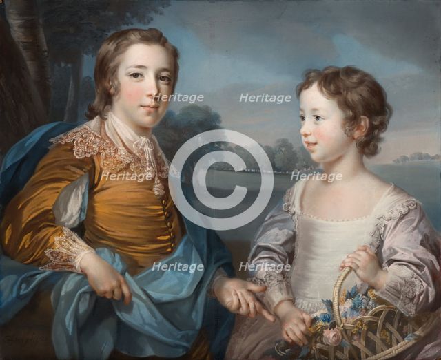 Portrait of Joseph (1741-1786) and his Brother John Gulston (1750-1764), 1754. Creator: Francis Cotes.