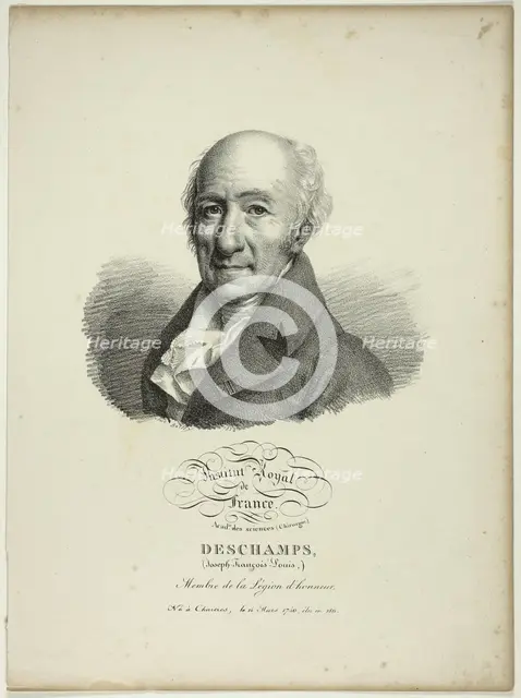 Portrait of Joseph-François-Louis Deschamps, 1822. Creator: Julien Leopold Boilly.