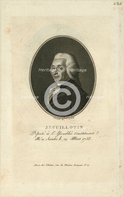 Portrait of Joseph-Ignace Guillotin (1738-1814) , 1796. Creator: Bonneville, François (active 1787-1802).