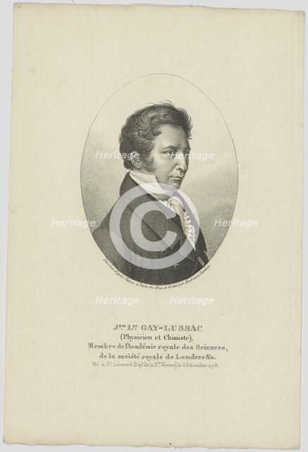 Portrait of Joseph Louis Gay-Lussac (1778-1850), c. 1824. Creator: Anonymous.