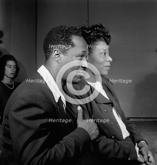 Portrait of Josh White and Mary Lou Williams, WMCA, New York, N.Y., ca. Oct. 1947. Creator: William Paul Gottlieb.