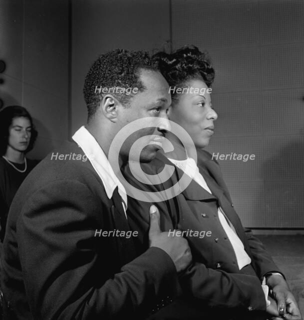 Portrait of Josh White and Mary Lou Williams, WMCA, New York, N.Y., ca. Oct. 1947. Creator: William Paul Gottlieb.