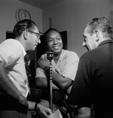 Portrait of Josh White and Symphony Sid, WHOM, New York, N.Y., 1946. Creator: William Paul Gottlieb