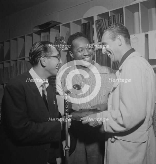 Portrait of Josh White and Symphony Sid, WHOM, New York, N.Y., 1946. Creator: William Paul Gottlieb.