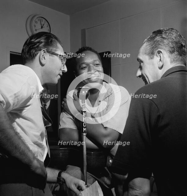 Portrait of Josh White and Symphony Sid, WHOM, New York, N.Y., 1946. Creator: William Paul Gottlieb.