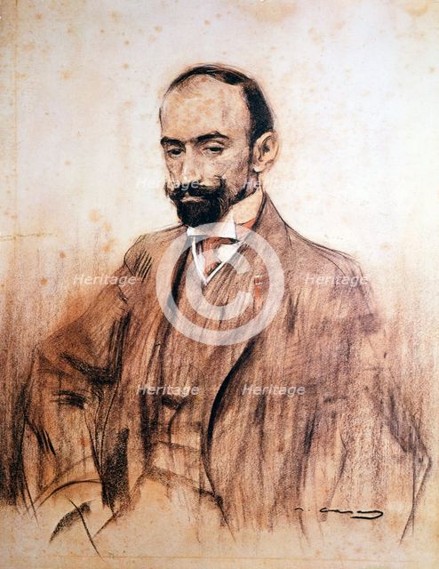 Portrait of Jacinto Benavente, (1866 - 1954), Spanish playwright, Nobel Prize for Literature in 1…
