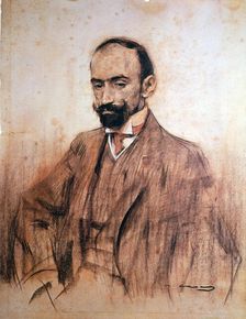 Portrait of Jacinto Benavente, (1866 - 1954), Spanish playwright, Nobel Prize for Literature in 1…