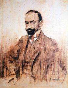 Portrait of Jacinto Benavente, (1866 - 1954), Spanish playwright, Nobel Prize for Literature in 1…