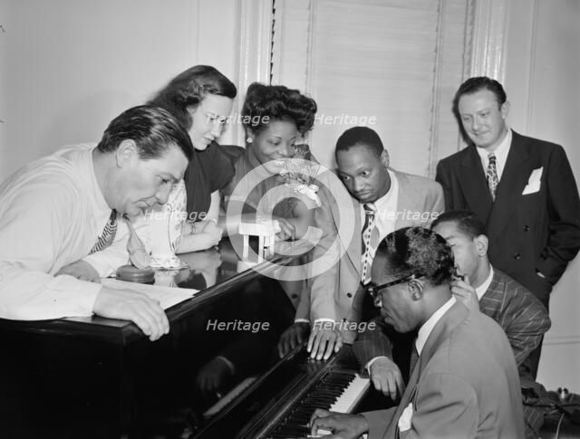 Portrait of Jack Teagarden, Dixie Bailey, Mary Lou Williams...Mary Lou Williams' apartment, NY, 1947 Creator: William Paul Gottlieb.