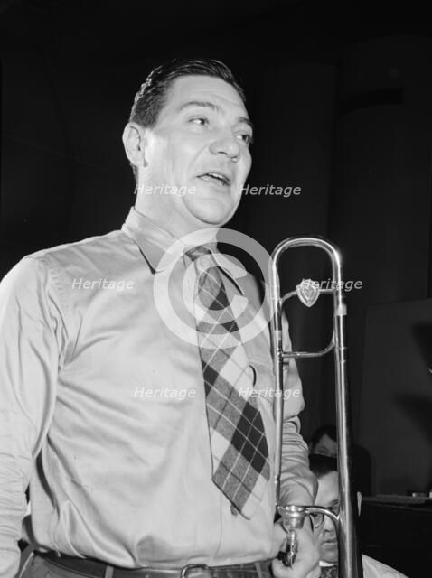 Portrait of Jack Teagarden, Victor studio(?), New York, N.Y., ca. Apr. 1947. Creator: William Paul Gottlieb.