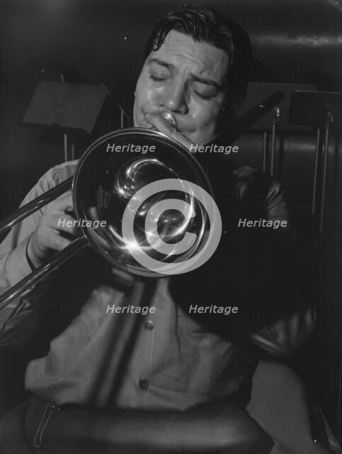 Portrait of Jack Teagarden, Victor studio, New York, N.Y., ca. May 1947. Creator: William Paul Gottlieb.