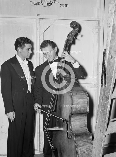 Portrait of Jack Lesberg and Leonard Bernstein, New York, N.Y., ca. Dec. 1946. Creator: William Paul Gottlieb.