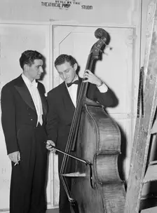 Portrait of Jack Lesberg and Leonard Bernstein, New York, N.Y., ca. Dec. 1946. Creator: William Paul Gottlieb