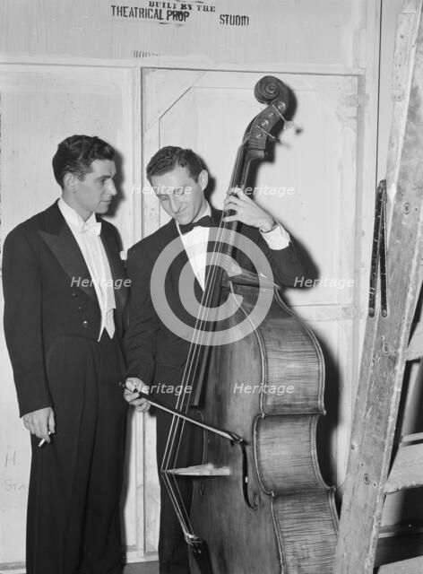 Portrait of Jack Lesberg and Leonard Bernstein, New York, N.Y., ca. Dec. 1946. Creator: William Paul Gottlieb.
