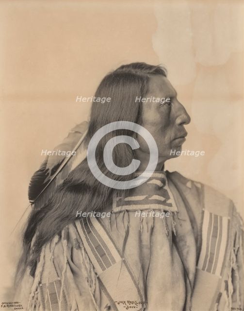 Portrait of Jack Red Cloud, a Sioux Indian, late 19th century. Creator: Frank A. Rinehart.
