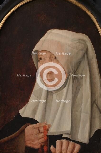 Portrait of Jacomina Claesdr van Ruyven (died 1509), Wife of Arent Franckensz van der Meer, c.1550-c Creator: Anon.