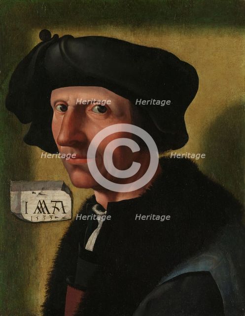 Portrait of Jacob Cornelisz van Oostsanen (c.1472/77-1528/33), c.1533. Creator: Workshop of Jacob Cornelisz van Oostsanen.