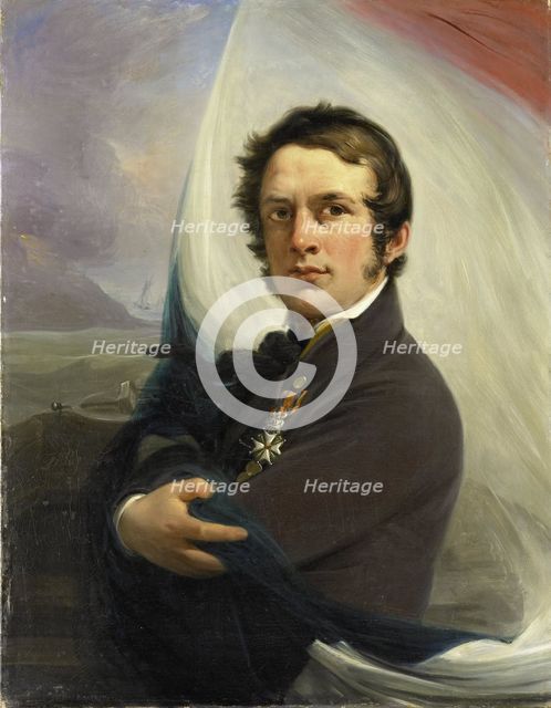 Portrait of Jacob Hobein, Rescued the Dutch Flag under Enemy Fire, 18 March 1831, 1832. Creator: Jan Willem Pieneman.