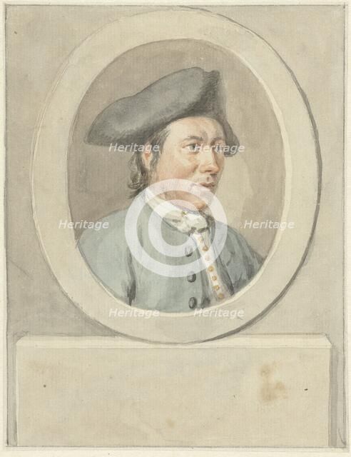 Portrait of Jacob van Dijk, in oval frame, to the right, 1787-1791.  Creator: Aert Schouman.