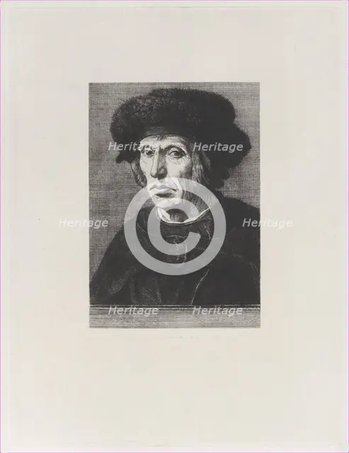 Portrait of Jacob van Veen, after Maarten van Heemskerck, 1871. Creator: Jules-Ferdinand Jacquemart.