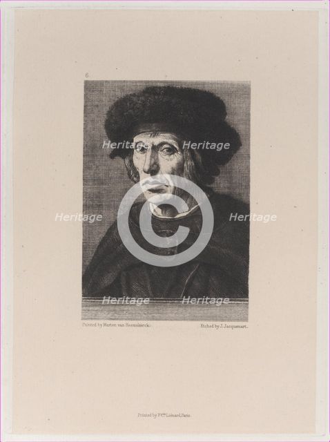 Portrait of Jacob van Veen, after Maarten van Heemskerck, 1871. Creator: Jules-Ferdinand Jacquemart.