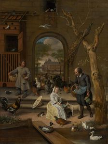 Portrait of Jacoba Maria van Wassenaer (1654-1683), known as The Poultry Yard , c1660s Creator: Jan Steen