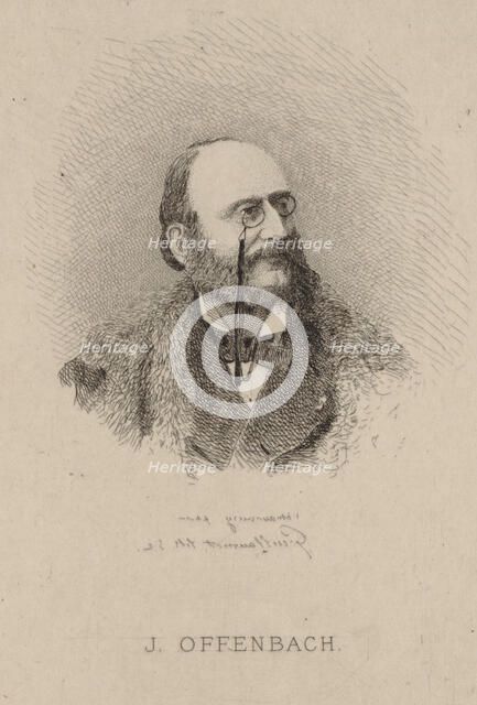 Portrait of Jacques Offenbach (1819-1880), 1870. Creator: Guillaumot, Claude-Nicolas-Eugène (1813-1869).
