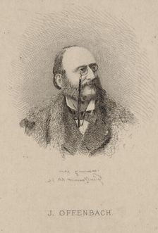 Portrait of Jacques Offenbach (1819-1880), 1870. Creator: Guillaumot, Claude-Nicolas-Eugène (1813-1869)