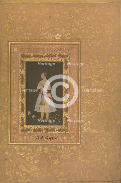 Portrait of Jahangir Beg, Jansipar Khan, Folio from the Shah Jahan Album, ca. 1627. Creators: Balchand, Mir 'Ali Haravi.
