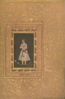 Portrait of Jahangir Beg, Jansipar Khan, Folio from the Shah Jahan Album, ca. 1627. Creators: Balchand, Mir Ali Haravi