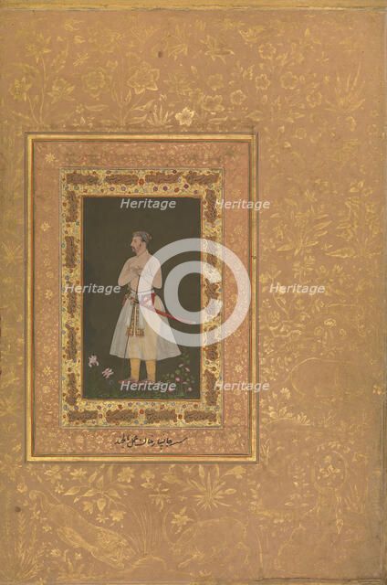 Portrait of Jahangir Beg, Jansipar Khan, Folio from the Shah Jahan Album, ca. 1627. Creators: Balchand, Mir 'Ali Haravi.
