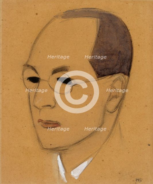 Portrait of Jalo Sihtola, sketch, 1928. Creator: Helene Schjerfbeck.