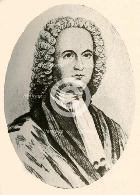 'Portrait of James Logan, in wig and judicial robe, worn in Pennsylvania', 1745, (1937). Creator: Unknown.